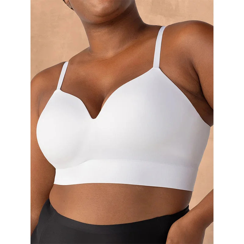 Everyday Ease Supportive Comfort Bra Women Body Shaping Plus Size Fixed Cup Bra Traceless Underwear Gather-up Wireless Bra