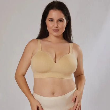 Everyday Ease Supportive Comfort Bra Women Body Shaping Plus Size Fixed Cup Bra Traceless Underwear Gather-up Wireless Bra