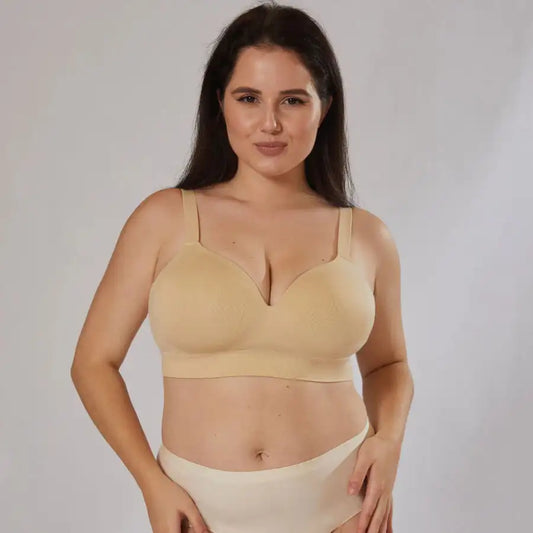 Everyday Ease Supportive Comfort Bra Women Body Shaping Plus Size Fixed Cup Bra Traceless Underwear Gather-up Wireless Bra